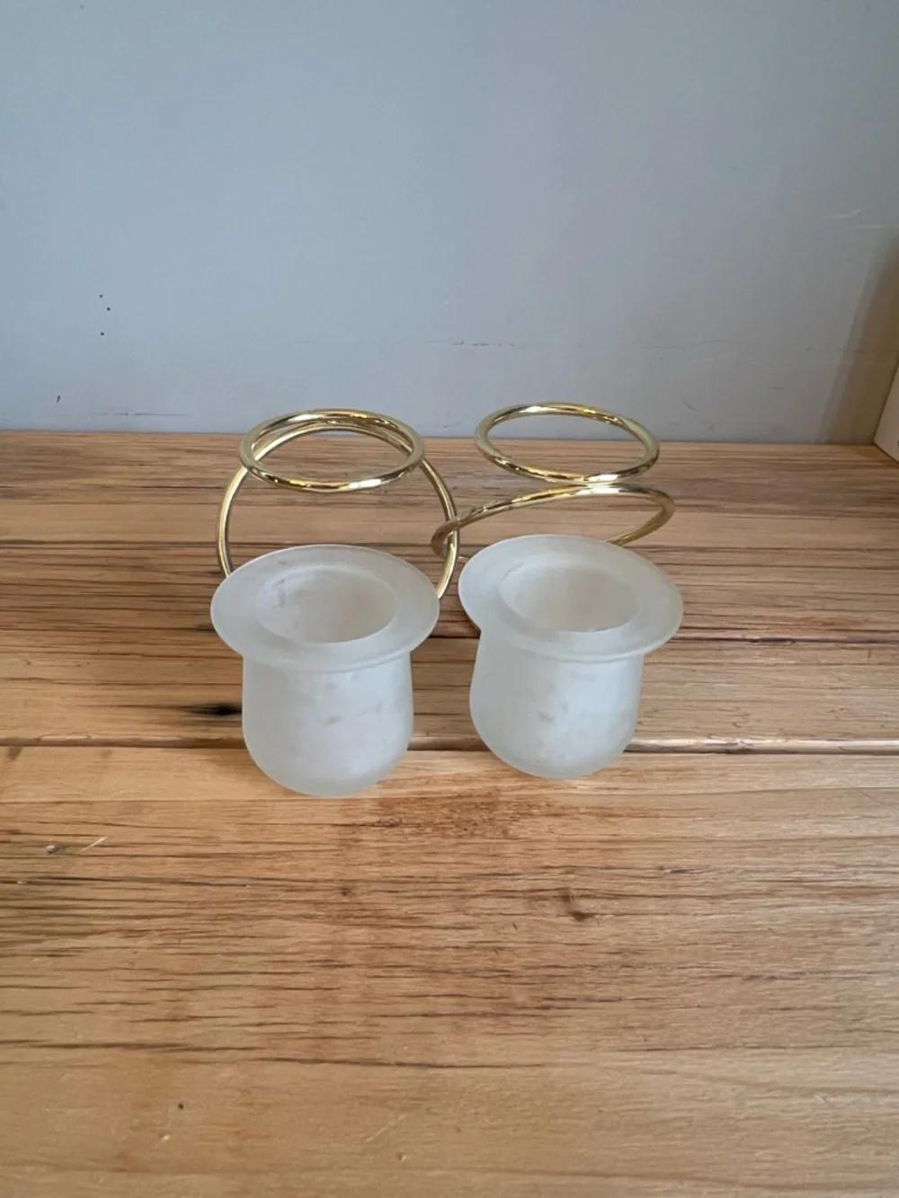 PartyLite Gold Spiral Tea Light Holders with Frosted Glass - Picture 5 of 8